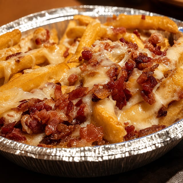 French Fries with Bacon & Cheese.