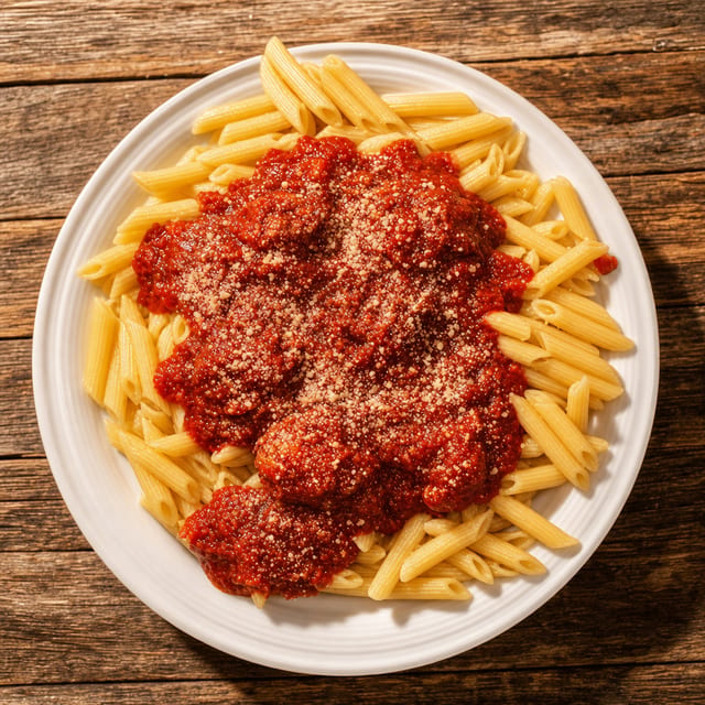 Pasta with Meatball and Tomato Sauce.