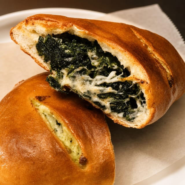 Spinach and Cheese Calzone.