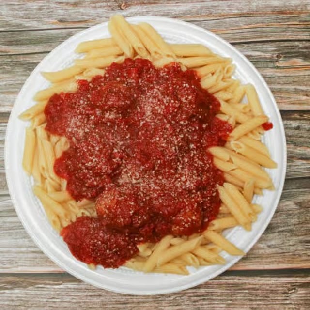 Pasta with Meatball and Tomato Sauce.