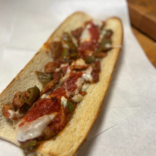 (X-Lg) Meatball, Italian Sausage & Baked Peppers Grinders.