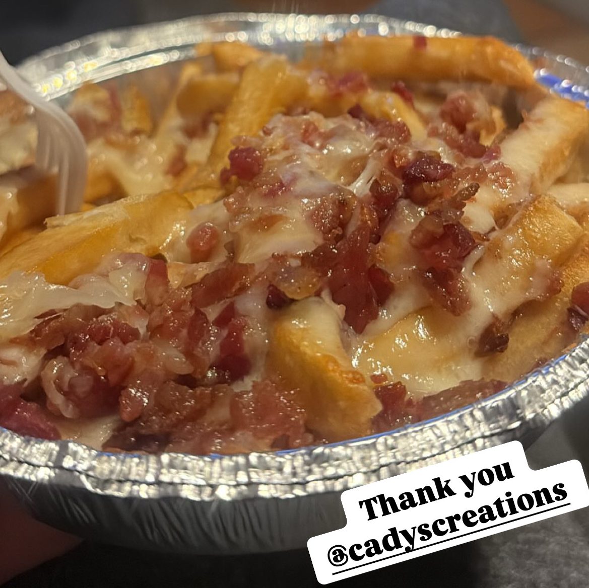 French Fries with Bacon & Cheese.