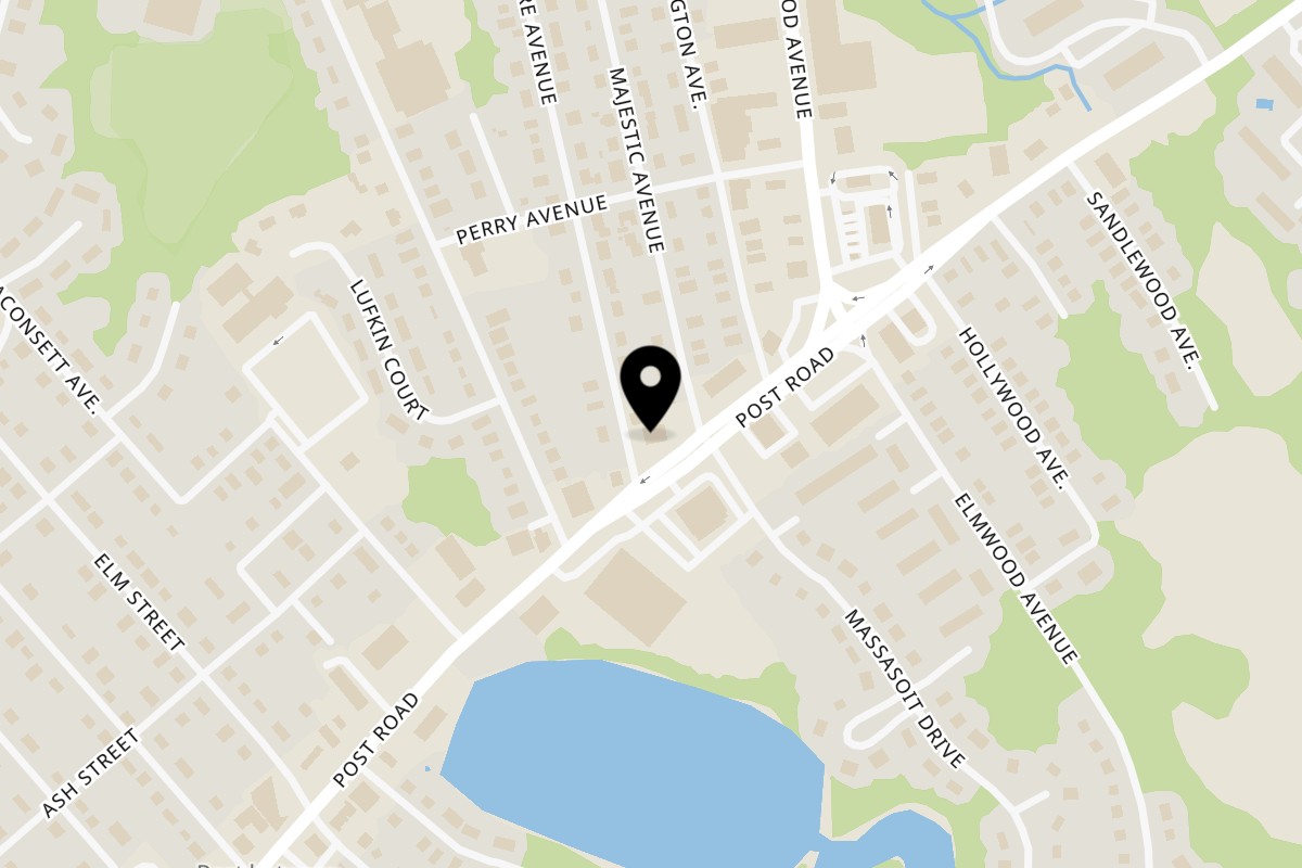 Map showing the location of Cosmic Pizza Steak & Wieners on 1141 Post Rd in Warwick
